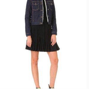 MAJE Borino Denim Jacket with Faux-Shearling